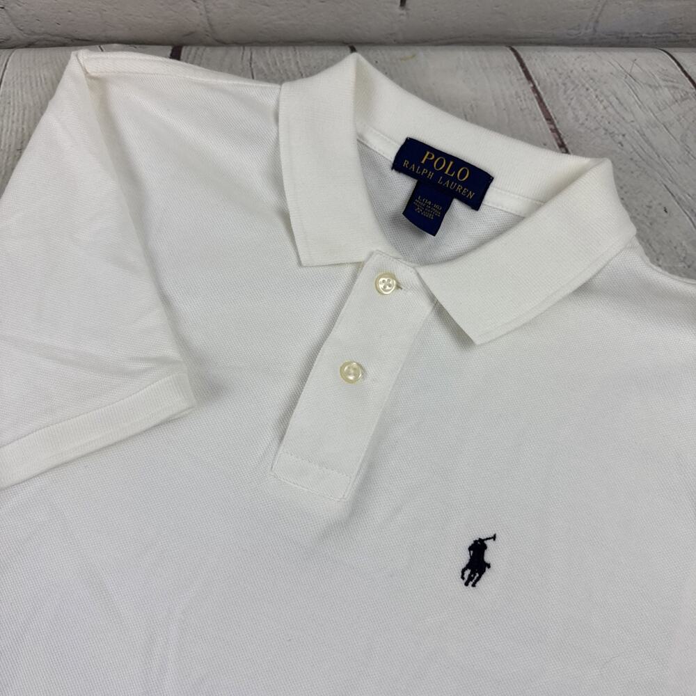 Polo Ralph Lauren Boys L 14‑16 White Performance Polo Shirt Pony Logo